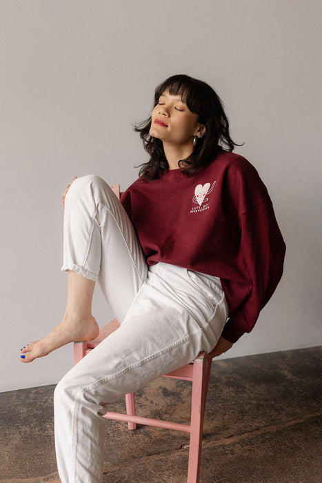 sweatshirt with embroidery | creamy