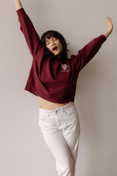 sweatshirt with embroidery | creamy