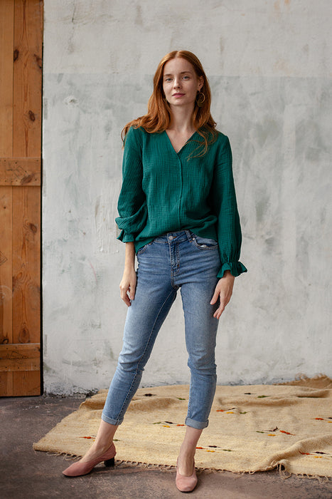 blouse | odile green