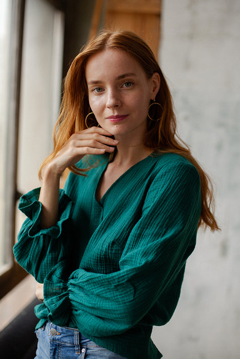 blouse | odile green