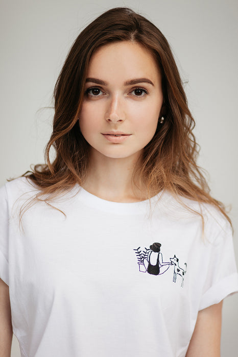 t-shirt | girl with dog